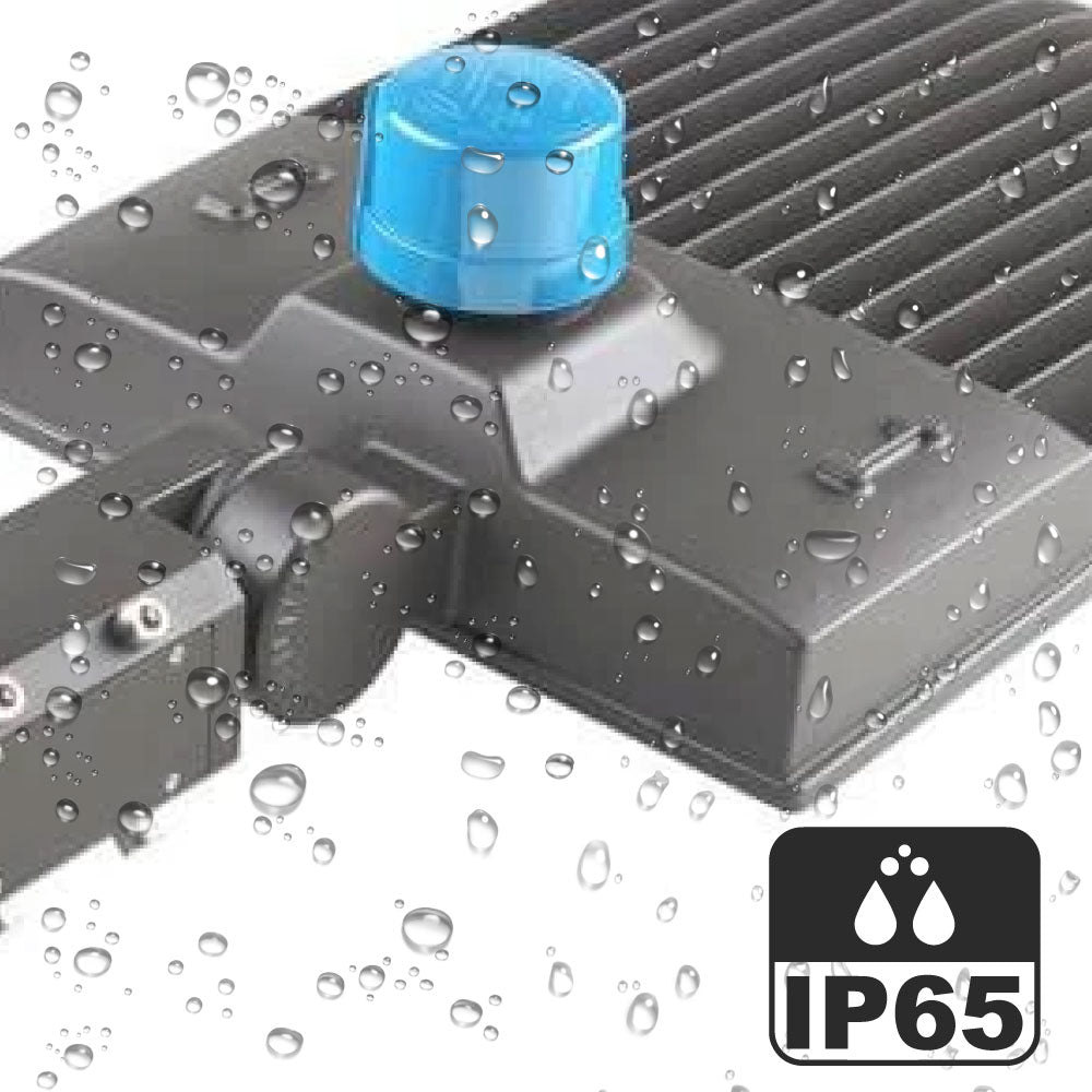 LED Pole Light with Dusk to Dawn Photocell, 300W/240W/200W Wattage Adjustable, 5700K, 133 LM/W, Universal Mount (Adjustable Slip Fitter + Wall Mount), Gray, IP65 Waterproof, AC120-277V, LED Parking Lot Lights - Outdoor Commercial Area Street Lighting