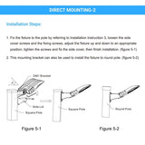LED Pole Light with Dusk to Dawn Photocell, 300W/240W/200W Wattage Adjustable, 5700K, 133 LM/W, Universal Mount (Adjustable Slip Fitter + Wall Mount), Gray, IP65 Waterproof, AC120-277V, LED Parking Lot Lights - Outdoor Commercial Area Street Lighting