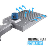 LED Pole Light with Dusk to Dawn Photocell, 300W/240W/200W Wattage Adjustable, 5700K, 133 LM/W, Universal Mount (Adjustable Slip Fitter + Wall Mount), Silver, IP65 Waterproof, AC100-277V, LED Parking Lot Lights - Outdoor Commercial Area Street Lighting,