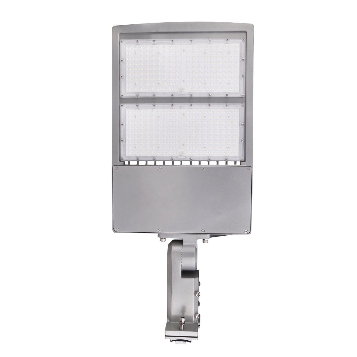 LED Pole Light with Dusk to Dawn Photocell, 300W/240W/200W Wattage Adjustable, 5700K, 133 LM/W, Universal Mount (Adjustable Slip Fitter + Wall Mount), Silver, IP65 Waterproof, AC100-277V, LED Parking Lot Lights - Outdoor Commercial Area Street Lighting,