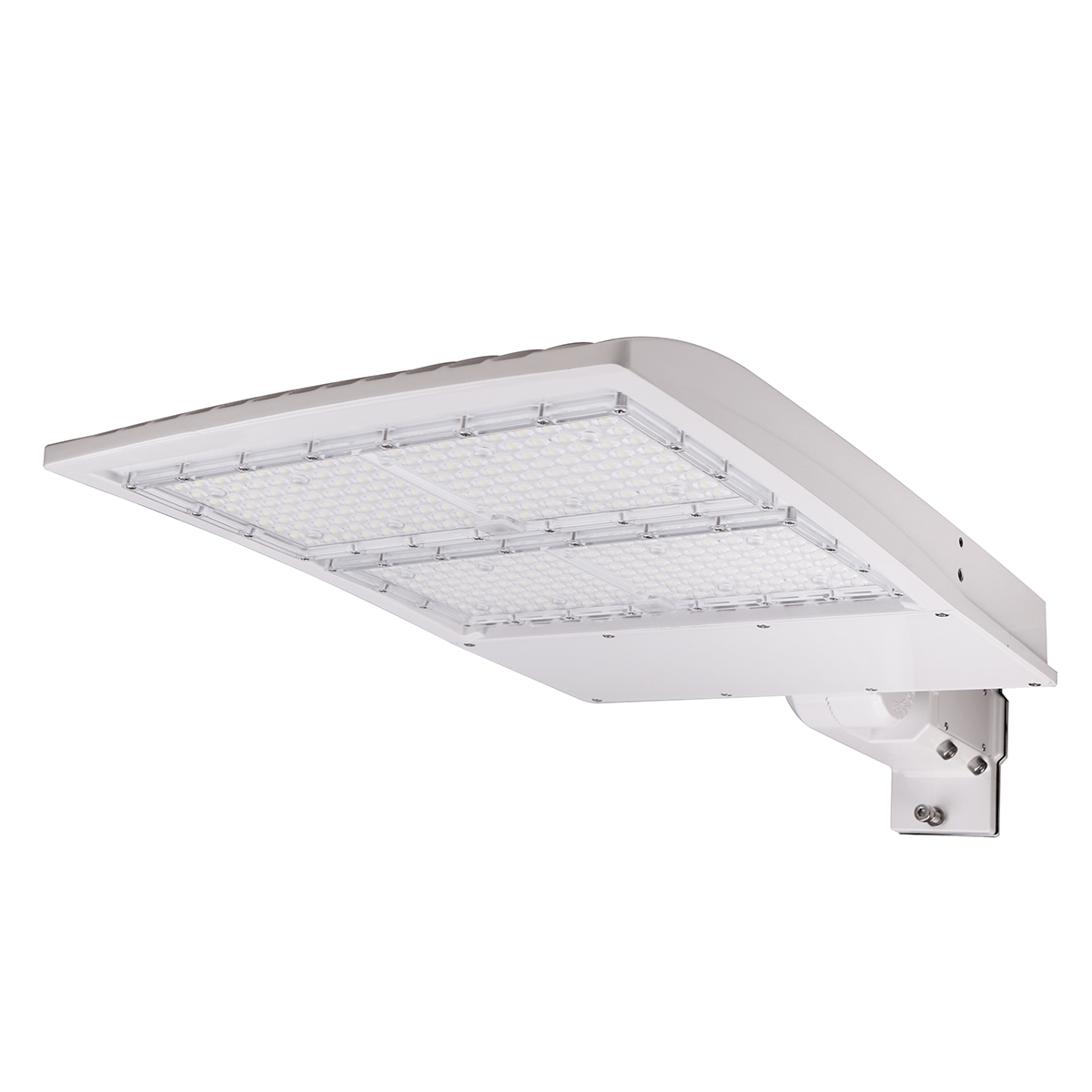 LED Pole Light with Dusk to Dawn Photocell, 300W/240W/200W Wattage Adjustable, 5700K, 133 LM/W, Universal Mount (Adjustable Slip Fitter + Wall Mount), White, IP65 Waterproof, AC120-277V, LED Parking Lot Lights - Outdoor Commercial Area Street Lighting