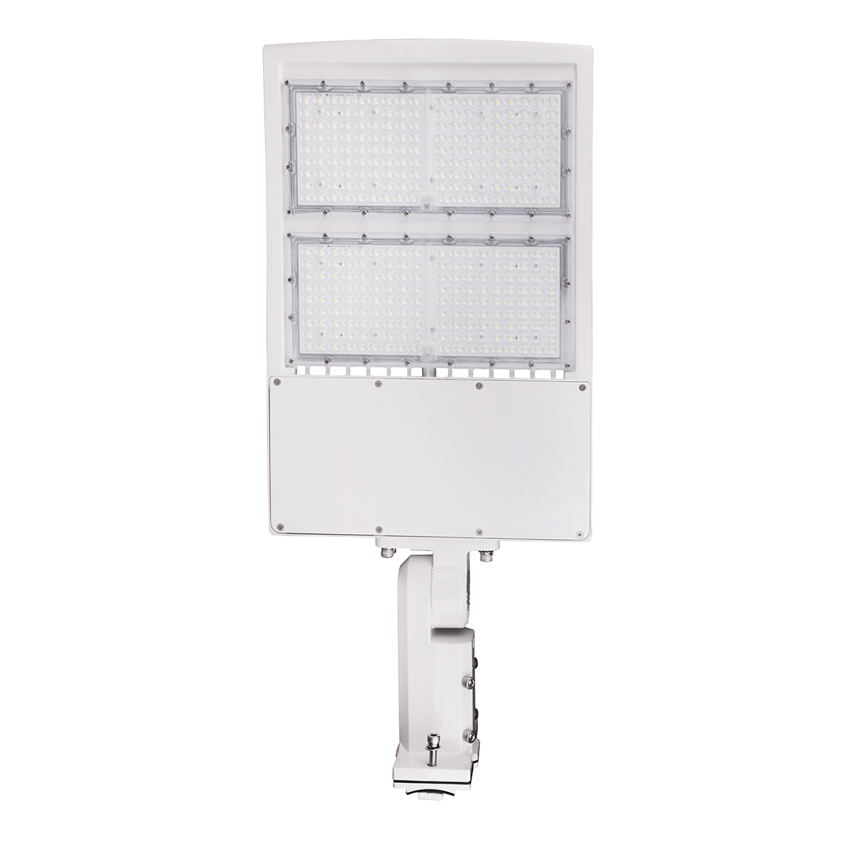 LED Pole Light with Dusk to Dawn Photocell, 300W/240W/200W Wattage Adjustable, 5700K, 133 LM/W, Universal Mount (Adjustable Slip Fitter + Wall Mount), White, IP65 Waterproof, AC120-277V, LED Parking Lot Lights - Outdoor Commercial Area Street Lighting