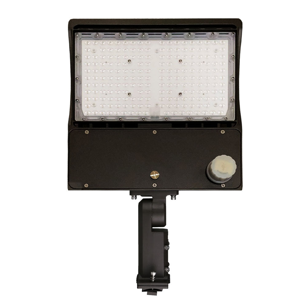 LED Pole Light with Photocell & Motion Sensor, 150W/120W/100W Wattage Adjustable, 5700K,133 LM/W, IP65, AC120-277V, Bronze, Universal Mount, Parking Lot Lights Outdoor Commercial Area Street Lighting, Gen14B