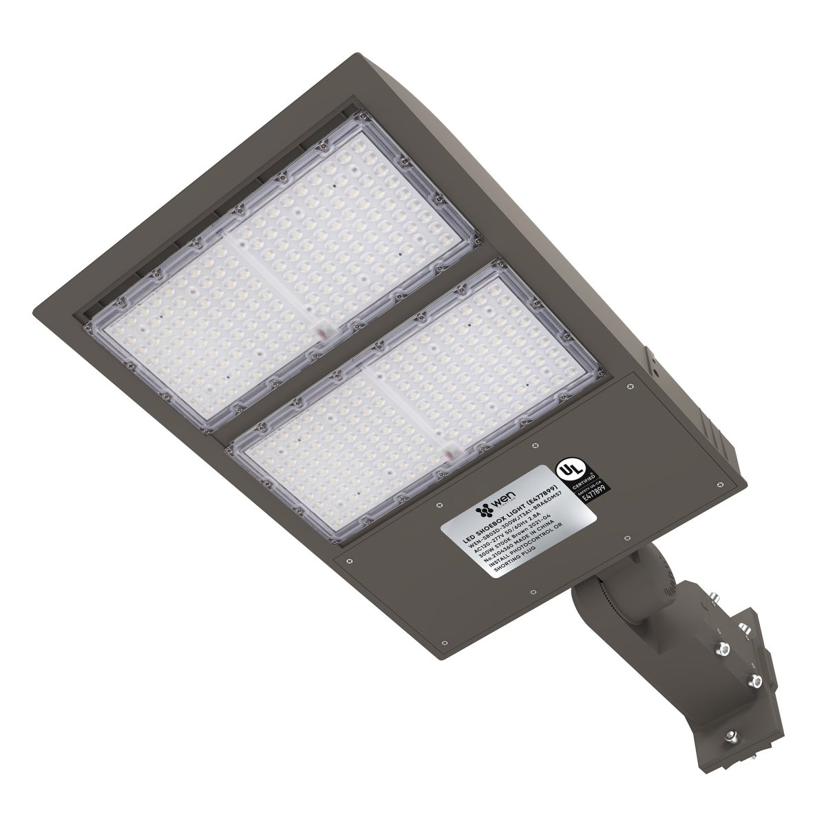 LED Pole Lights Outdoor 300W/240W/200W Wattage Adjustable, 5700K, 133 LM/W, Universal Mount (Adjustable Slip Fitter + Wall Mount), Bronze, IP65 Waterproof, AC120-277V, LED Parking Lot Lights - Commercial Area Street Security Lights