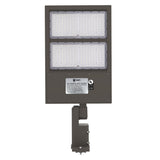 LED Pole Lights Outdoor 300W/240W/200W Wattage Adjustable, 5700K, 133 LM/W, Universal Mount (Adjustable Slip Fitter + Wall Mount), Bronze, IP65 Waterproof, AC120-277V, LED Parking Lot Lights - Commercial Area Street Security Lights
