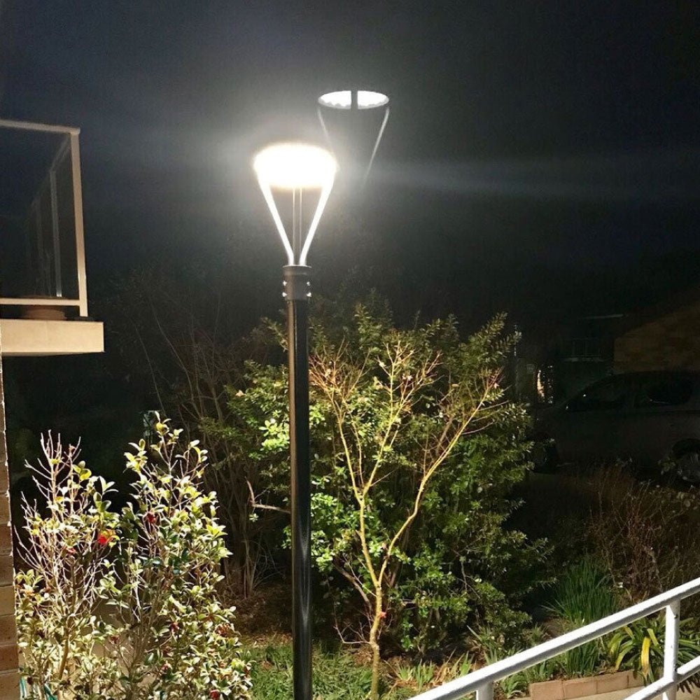 LED Post Top Light With Photocell 75W, 5700K, AC120-277V, UL, DLC Listed, IP65 Waterproof, Dimmable, Bronze, For Street Yard Garden Lighting