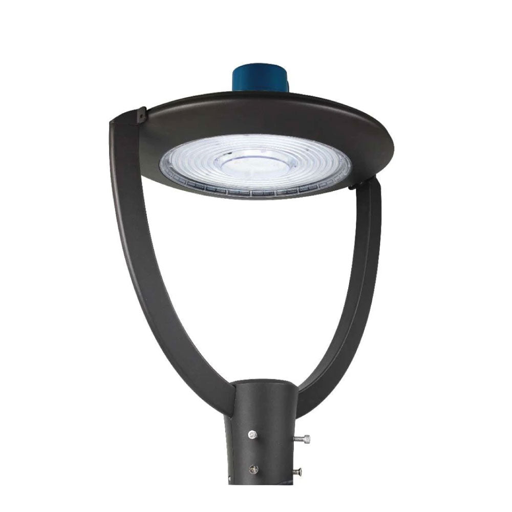 LED Post Top Light With Photocell 75W, 5700K, AC120-277V, UL, DLC Listed, IP65 Waterproof, Dimmable, Bronze, For Street Yard Garden Lighting