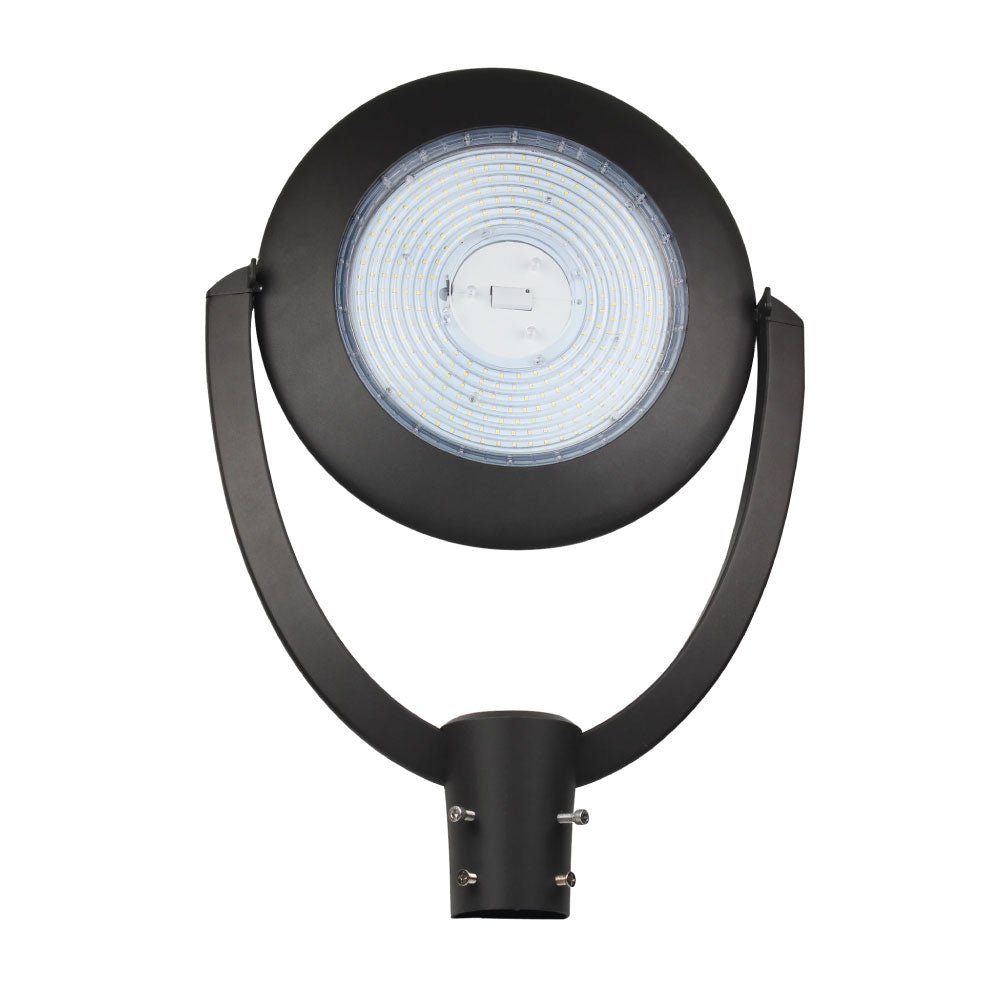 LED Post Top Light With Photocell 75W, 5700K, AC120-277V, UL, DLC Listed, IP65 Waterproof, Dimmable, Bronze, For Street Yard Garden Lighting