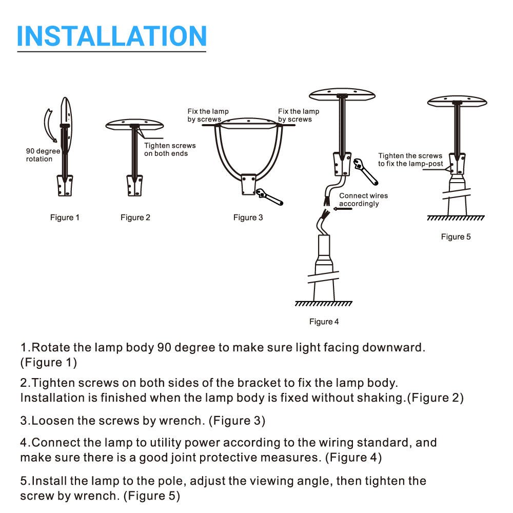 LED Post Top Light With Photocell 75W, 5700K, AC120-277V, UL, DLC Listed, IP65 Waterproof, Dimmable, Bronze, For Street Yard Garden Lighting