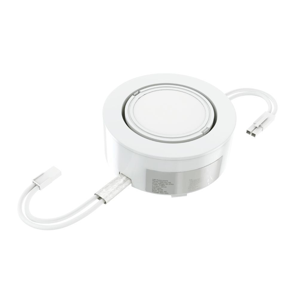 LED Puck Lights, 3-Piece Kit Direct Plug-In, Dimmable, 3x3 Watts, 3x140 LM, White, Linkable LED Under Counter Lights for Kitchen, Desk
