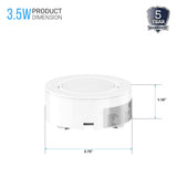 LED Puck Lights, 3-Piece Kit Direct Plug-In, Dimmable, 3x3 Watts, 3x140 LM, White, Linkable LED Under Counter Lights for Kitchen, Desk