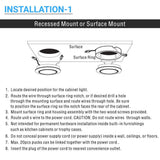 LED Puck Lights, 3-Piece Kit Direct Plug-In, Dimmable, 3x3 Watts, 3x140 LM, White, Linkable LED Under Counter Lights for Kitchen, Desk