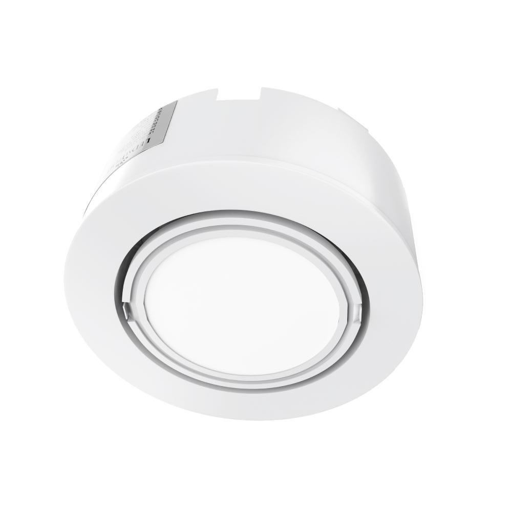 LED Puck Lights, 3-Piece Kit Direct Plug-In, Dimmable, 3x3 Watts, 3x140 LM, White, Linkable LED Under Counter Lights for Kitchen, Desk