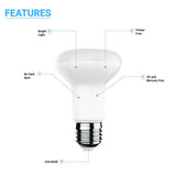 LED R20/BR20 Bulbs - 3000K - Warm White - 7.5 Watt - 50 Watt Equivalent, Dimmable