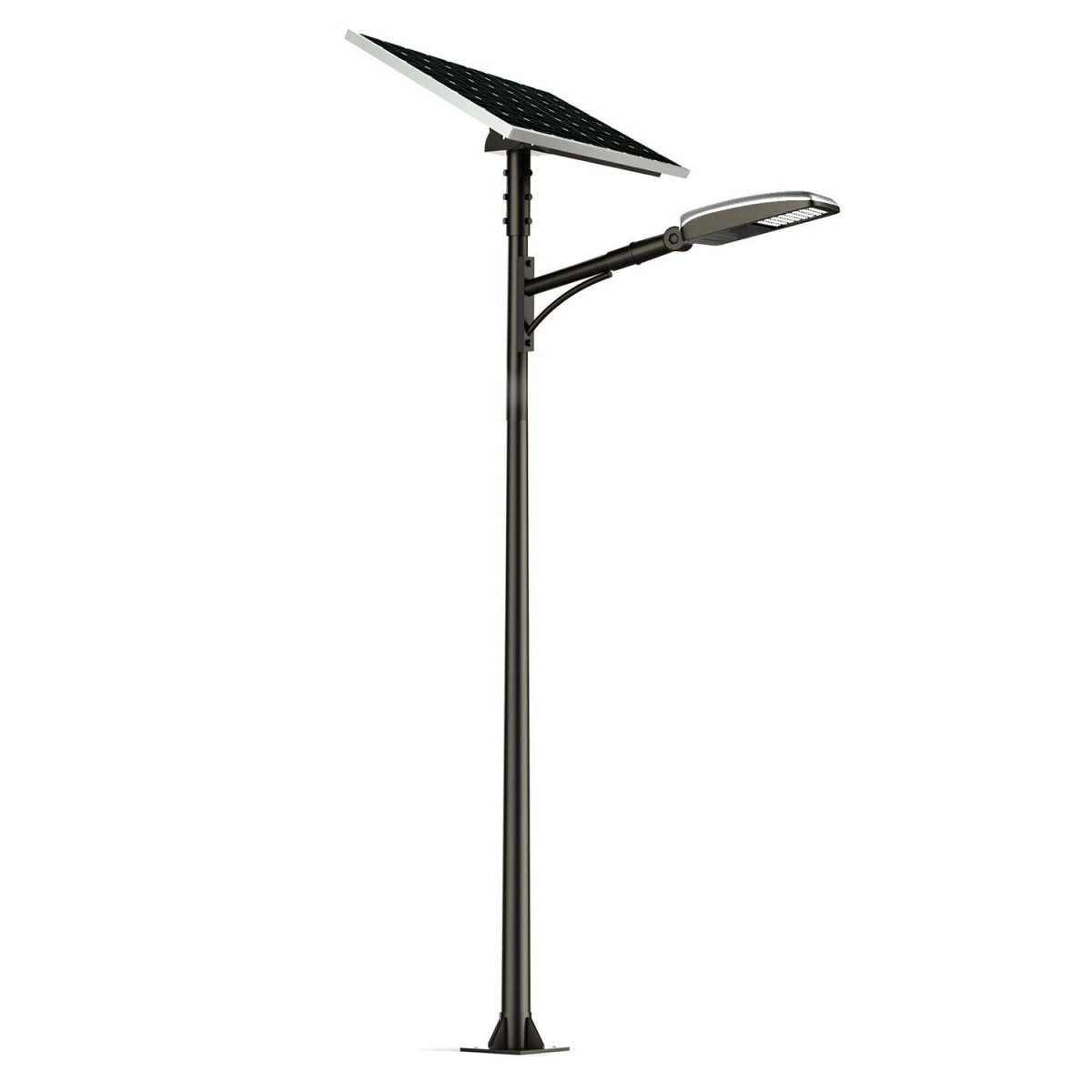 LED Solar Street Light Set 40W w/ 90W Solar Panel, 6000K 5,200LM, 120V - 277V, IP67, 44AH Battery Capacity, Solar Power LED Street Lighting