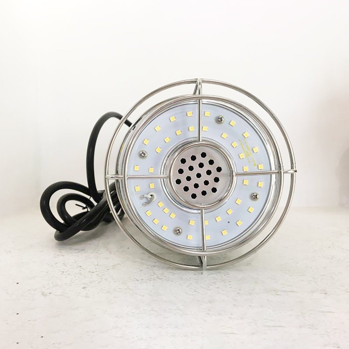LED Temporary Work Lights with Cage, 100W 5000K, Plug and Play, Linkable, 12000LM, IP64, Portable Hanging Lighting for Construction Jobsite