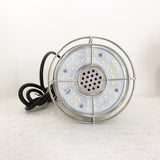 LED Temporary Work Lights with Cage, 100W 5000K, Plug and Play, Linkable, 12000LM, IP64, Portable Hanging Lighting for Construction Jobsite