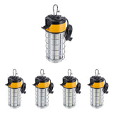 LED Temporary Work Lights with Cage, 150W 5000K 18000LM Plug and Play, Linkable, Jobsite Lighting, IP64, Portable Hanging Work Construction Light