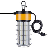 LED Temporary Work Lights with Cage, 150W 5000K 18000LM Plug and Play, Linkable, Jobsite Lighting, IP64, Portable Hanging Work Construction Light