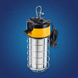 LED Temporary Work Lights with Cage, 150W 5000K 18000LM Plug and Play, Linkable, Jobsite Lighting, IP64, Portable Hanging Work Construction Light
