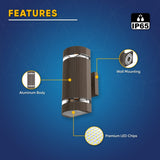 LED Up and Down Lights Outdoor, Semi Cylinder, 2X5W, AC100- 277V, Outdoor Wall Light ETL, RoHS Listed, Waterproof Outdoor Wall Lamps