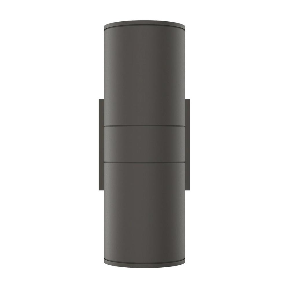 LED Up & Down Lights Outdoor, Cylinder, 12WX2, AC100- 277V, 80-90 Lm/W, IP65, Light Bronze Finish, Double Side