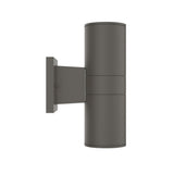 LED Up & Down Lights Outdoor, Cylinder, 12WX2, AC100- 277V, 80-90 Lm/W, IP65, Light Bronze Finish, Double Side
