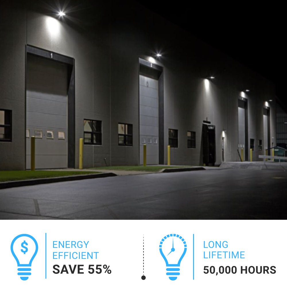 LED Wall Pack Light with Dusk-to-Dawn Photocell 120W 5700K 16300LM, Forward Throw, IP65 Waterproof Outdoor Wall Light Fixture, Commercial Security Lighting, UL, DLC Premium