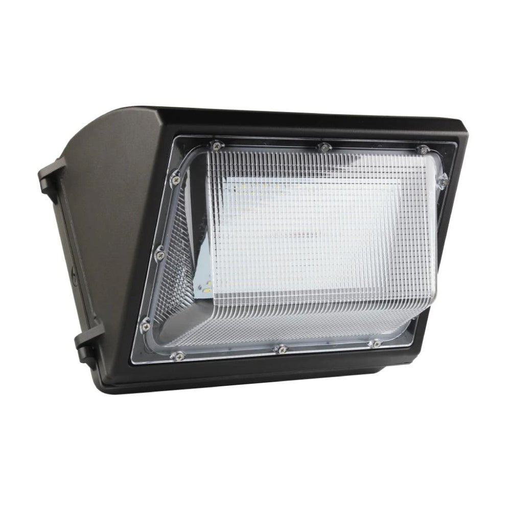 LED Wall Pack Light with Dusk-to-Dawn Photocell 80W 10,200 Lumens, 5700K Bronze Finish - Forward Throw, IP65 Waterproof Outdoor Wall Light Fixture, Commercial Security Lighting
