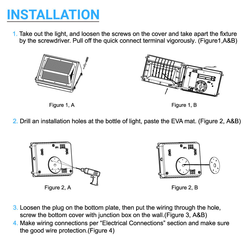 LED Wall Pack Light without Photocell 80W 5700K Forward Throw, IP65 Waterproof, 10400LM,  UL, DLC Certified, Outdoor Commercial Security Light, For Porch Garage Warehouse Security Flood Lighting