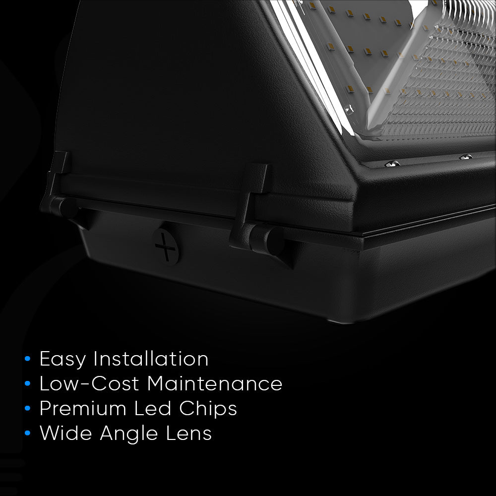 LED Wall Pack Light without Photocell 80W 5700K Forward Throw, IP65 Waterproof, 10400LM,  UL, DLC Certified, Outdoor Commercial Security Light, For Porch Garage Warehouse Security Flood Lighting