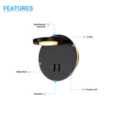 LED Wall Sconce Light, 14W, 3000K (Warm white), 558LM, Industrial Design, Dimmable, Diameter 6.2 inch