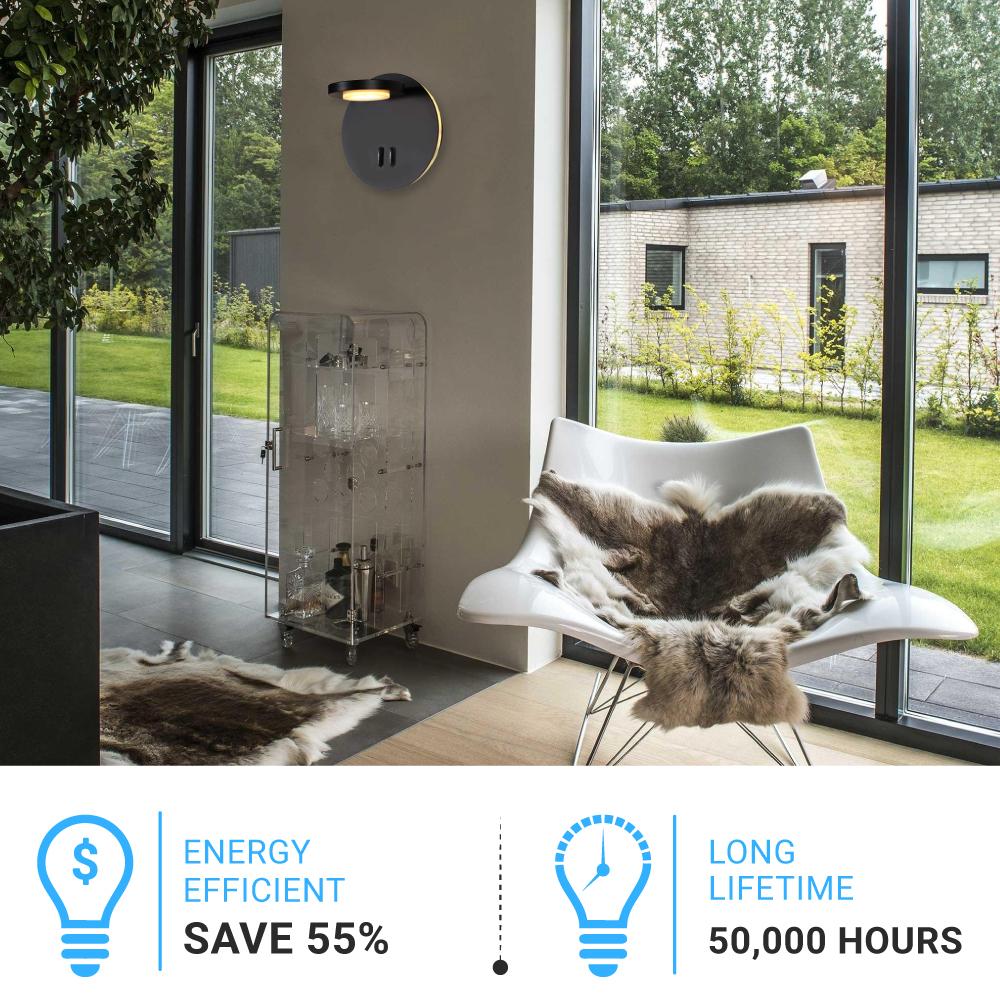 LED Wall Sconce Light, 14W, 3000K (Warm white), 558LM, Industrial Design, Dimmable, Diameter 6.2 inch