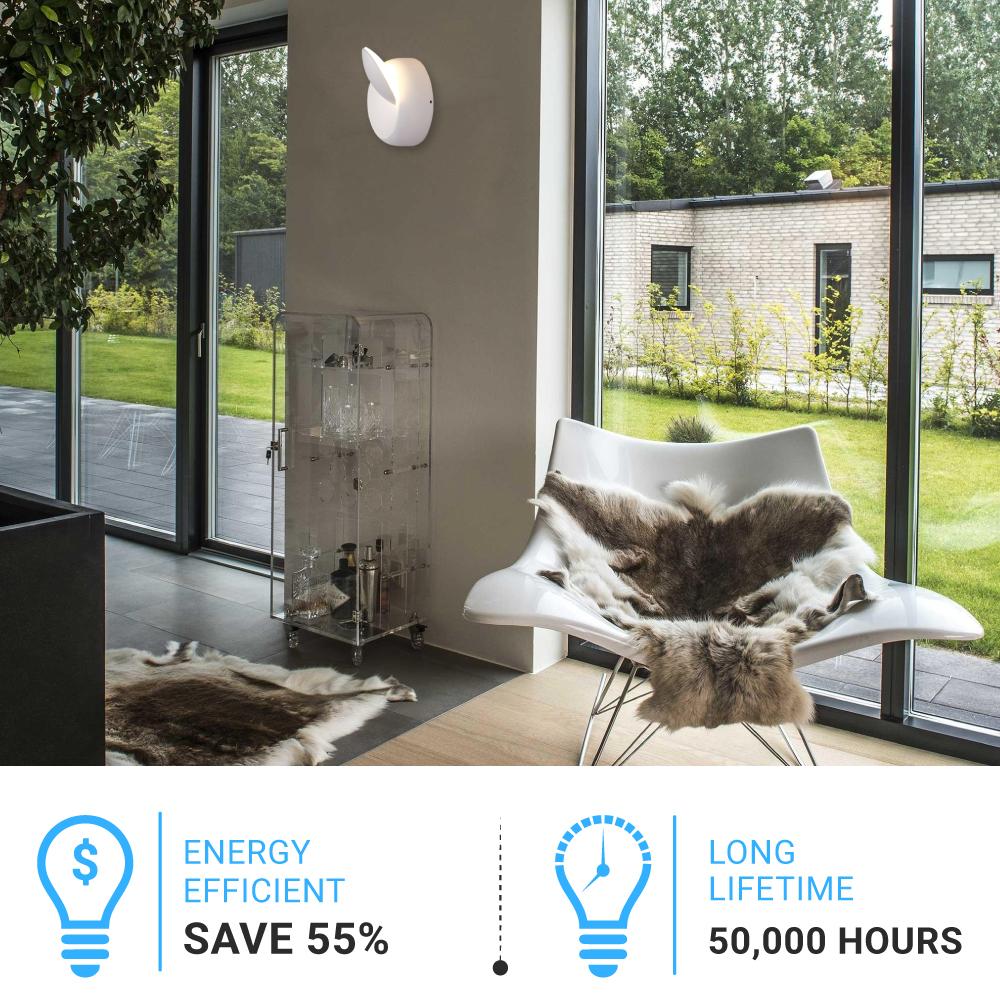 LED Wall Sconce Light, 7W, 3000K (Warm White), Dimmable, Modern Indoor Wall Mount Sconces