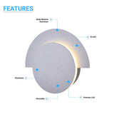 LED Wall Sconce Light For Living Room Lighting, 10W 3000K (Warm White) 483LM 120V Dimmable, Round