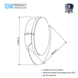 LED Wall Sconce Light For Living Room Lighting, 10W 3000K (Warm White) 483LM 120V Dimmable, Round