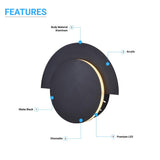 LED Wall Sconce Light For Living Room Lighting, 10W 3000K (Warm White) 483LM 120V Dimmable, Round