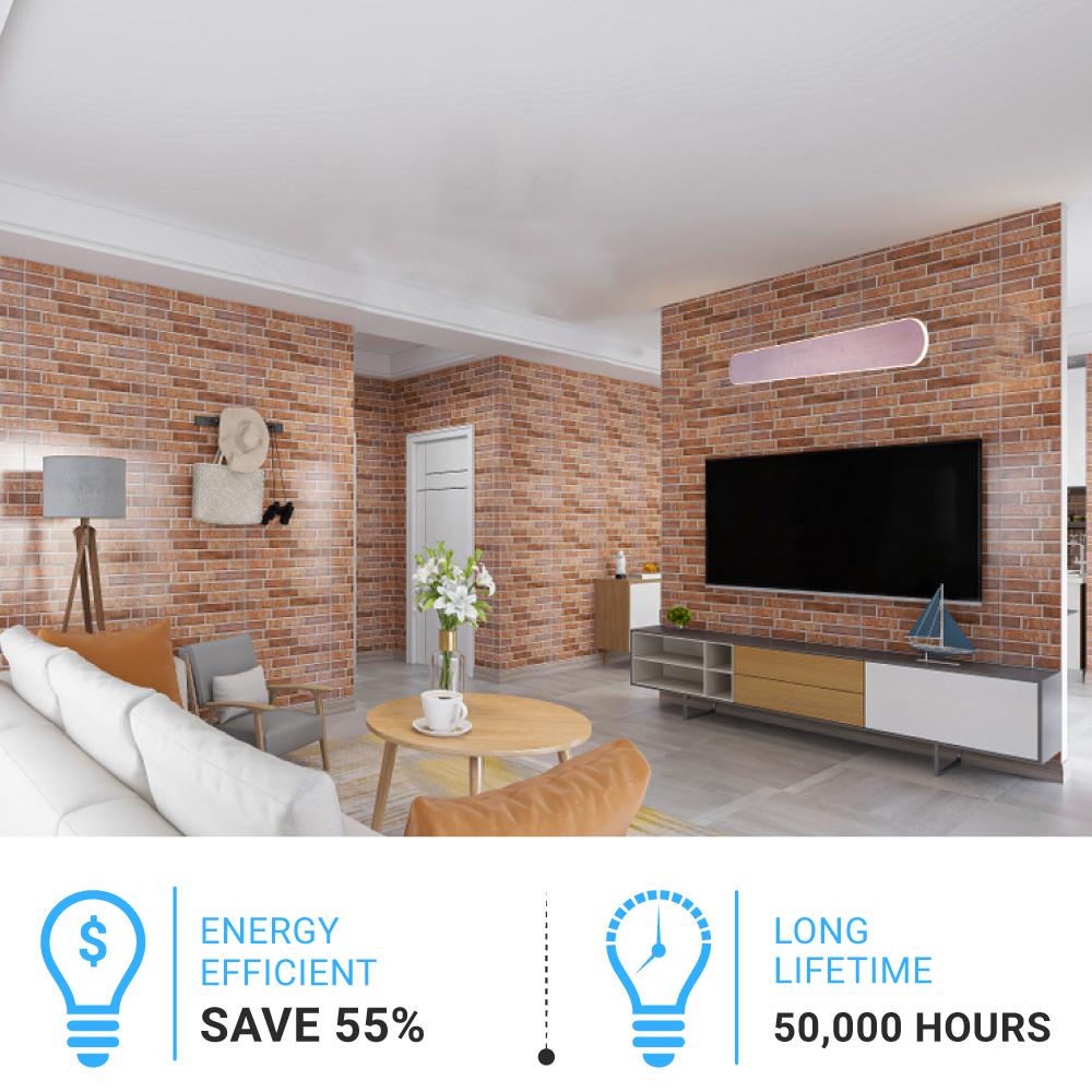 LED Wall Sconce with Brushed brown Body Finish, 26W, 3000K, 1300LM, Dimmable, Aluminum Body Material