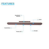 LED Wall Sconce with Brushed brown Body Finish, 26W, 3000K, 1300LM, Dimmable, Aluminum Body Material