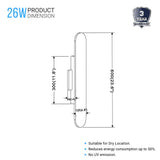 LED Wall Sconce with Brushed brown Body Finish, 26W, 3000K, 1300LM, Dimmable, Aluminum Body Material