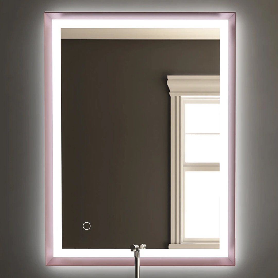 Frontlit/Backlit LED Lighted Bathroom Vanity Mirror with Frame, Anti-Fog, Touch Button, CRI 90+, Adjustable CCT & Memory, Magnum Style