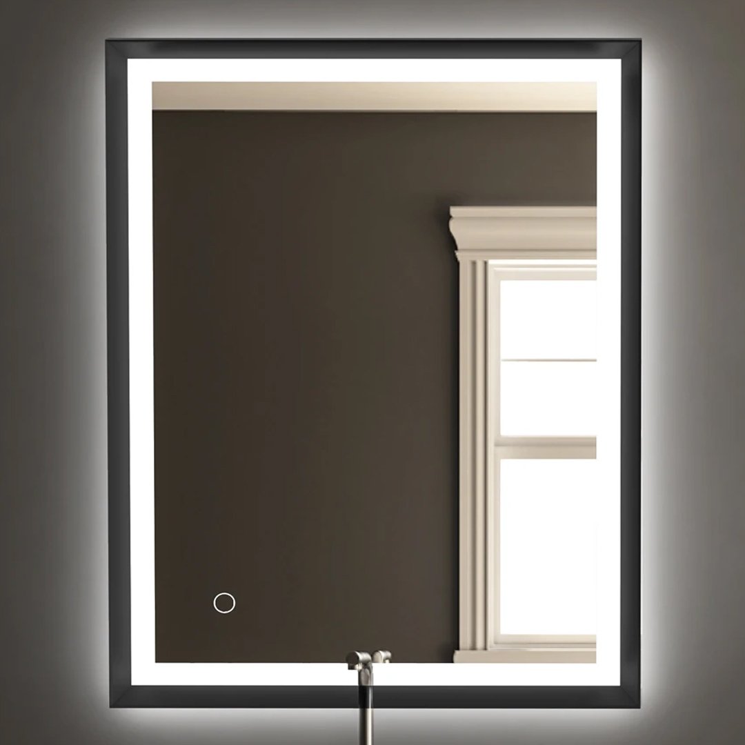 Frontlit/Backlit LED Lighted Bathroom Vanity Mirror with Frame, Anti-Fog, Touch Button, CRI 90+, Adjustable CCT & Memory, Magnum Style
