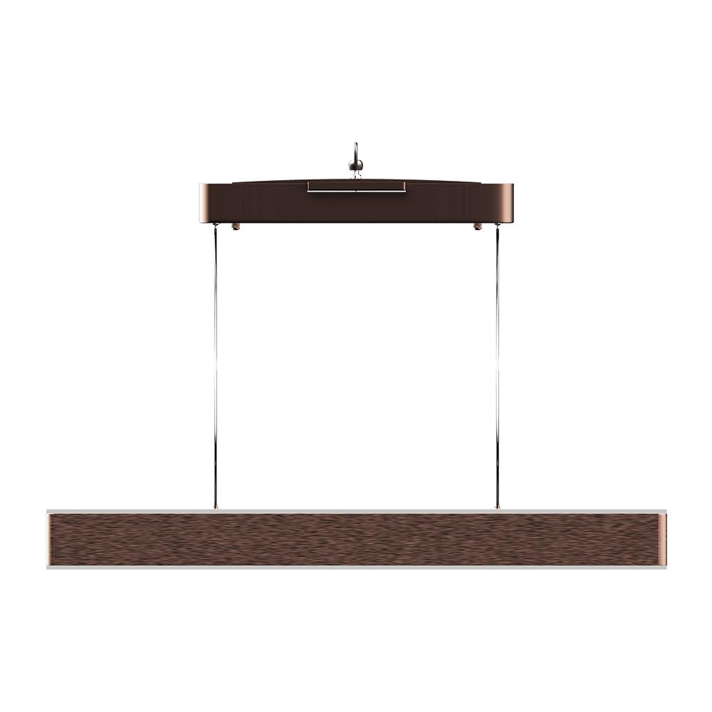 Linear LED Pendant Mount Lighting Fixture in Brushed brown Body Finish, 52W, 3000K, 2600LM, Dimmable