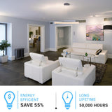 Linear Rectangular Pendant Lighting Fixture, 17W, 3000K (Warm White), 1137LM, Dimension: 36.1''x71''