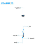Living Room Pendant For Low Ceiling, 7W, 3000K (Warm White), 348LM, Dimmable, Pendant Mounting