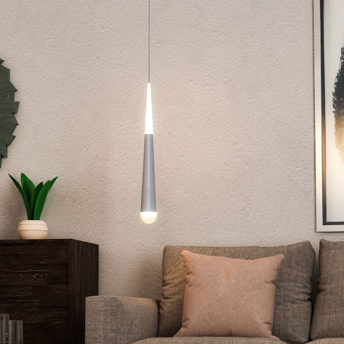 Living Room Pendant For Low Ceiling, 7W, 3000K (Warm White), 348LM, Dimmable, Pendant Mounting