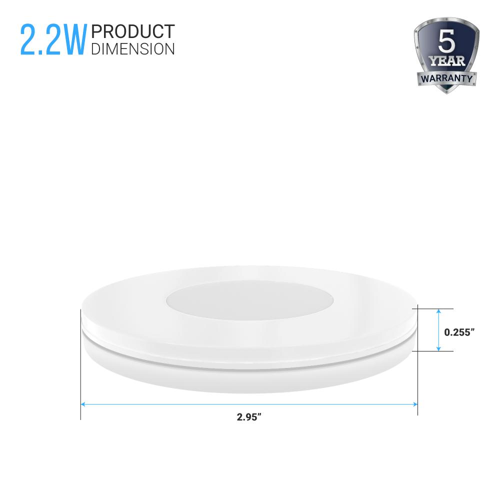 Magnetic LED Puck Lights, CRI90, 3-Piece Kit With 12V Adaptor & Touch Dimmer, 2.2W Each, 450 LM, Under Counter Lighting for Kitchen Desk Closet, White (Changeable Trim-Sold Separately)
