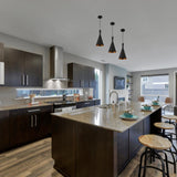 Matte Black Pendant Light Fixture, Subulate Style, E26 Base, Steel Body, UL Listed