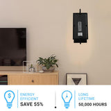 Matte Black Wall Sconce Light, UL Listed for Damp Location, E26 Base, 3 Years Warranty, Hallway Light Fixtures