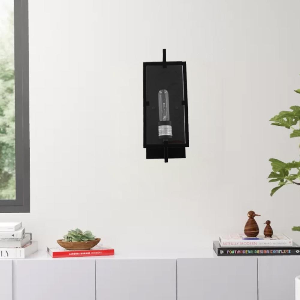 Matte Black Wall Sconce Light, UL Listed for Damp Location, E26 Base, 3 Years Warranty, Hallway Light Fixtures
